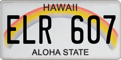 HI license plate ELR607