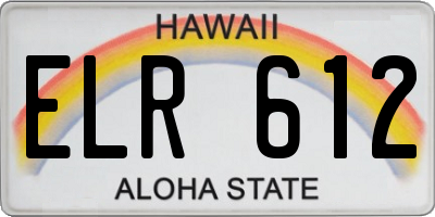 HI license plate ELR612