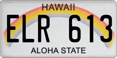 HI license plate ELR613