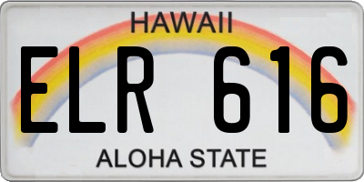 HI license plate ELR616