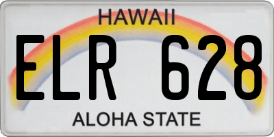 HI license plate ELR628