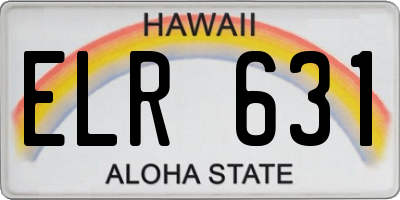 HI license plate ELR631