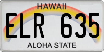 HI license plate ELR635