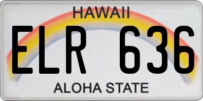 HI license plate ELR636