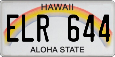 HI license plate ELR644