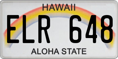HI license plate ELR648
