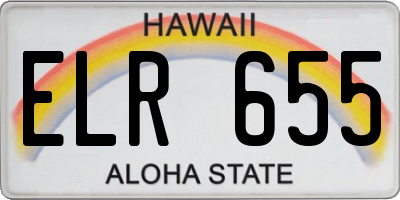 HI license plate ELR655