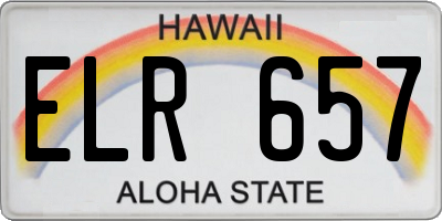 HI license plate ELR657