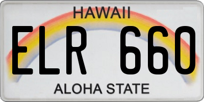 HI license plate ELR660