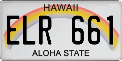 HI license plate ELR661