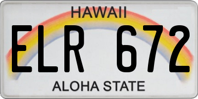 HI license plate ELR672