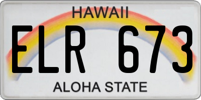HI license plate ELR673