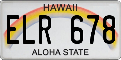 HI license plate ELR678