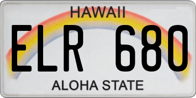 HI license plate ELR680