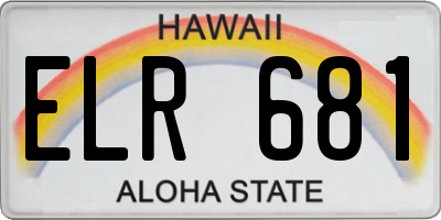 HI license plate ELR681