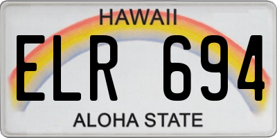 HI license plate ELR694