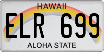 HI license plate ELR699