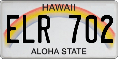 HI license plate ELR702