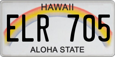 HI license plate ELR705