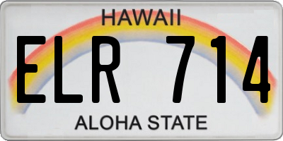 HI license plate ELR714
