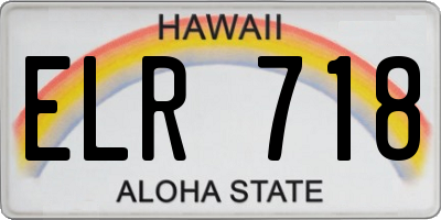 HI license plate ELR718