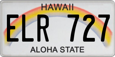 HI license plate ELR727