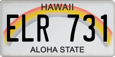 HI license plate ELR731