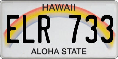 HI license plate ELR733