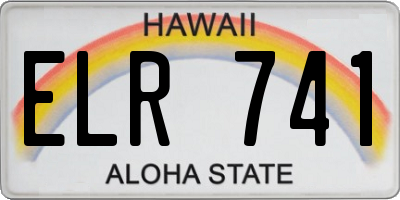HI license plate ELR741