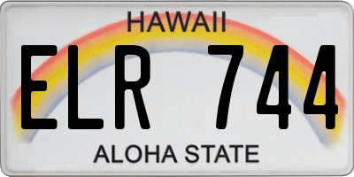 HI license plate ELR744