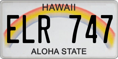 HI license plate ELR747