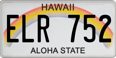 HI license plate ELR752