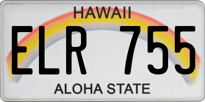 HI license plate ELR755