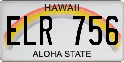 HI license plate ELR756