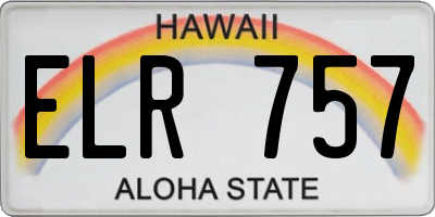 HI license plate ELR757