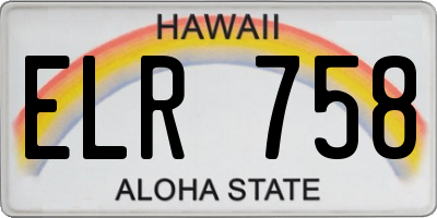 HI license plate ELR758
