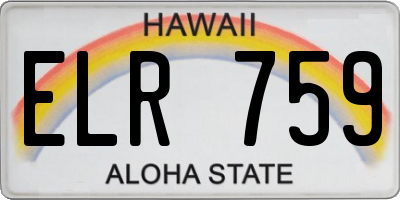 HI license plate ELR759