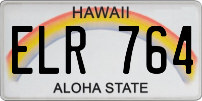 HI license plate ELR764