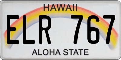 HI license plate ELR767