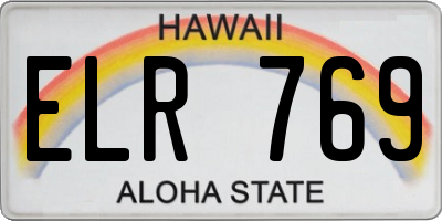 HI license plate ELR769