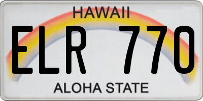 HI license plate ELR770