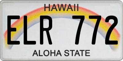 HI license plate ELR772