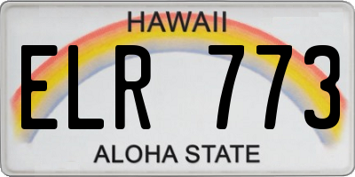 HI license plate ELR773