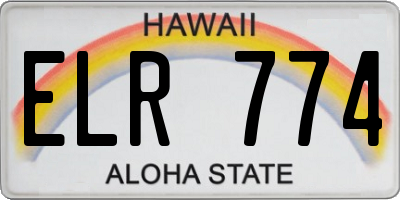 HI license plate ELR774