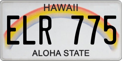 HI license plate ELR775