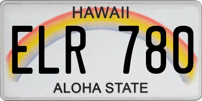 HI license plate ELR780