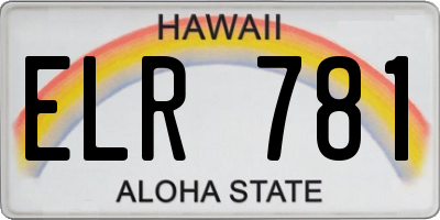 HI license plate ELR781
