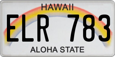 HI license plate ELR783