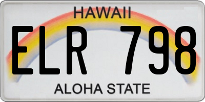 HI license plate ELR798