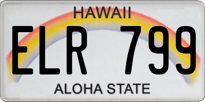 HI license plate ELR799